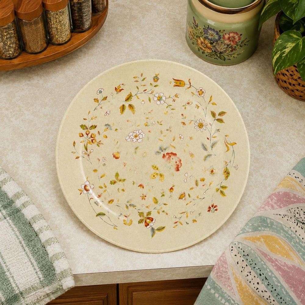 VTG Temper-Ware by Lenox  2 Dinner Plates 10-3/8 each, Merriment Floral, USA